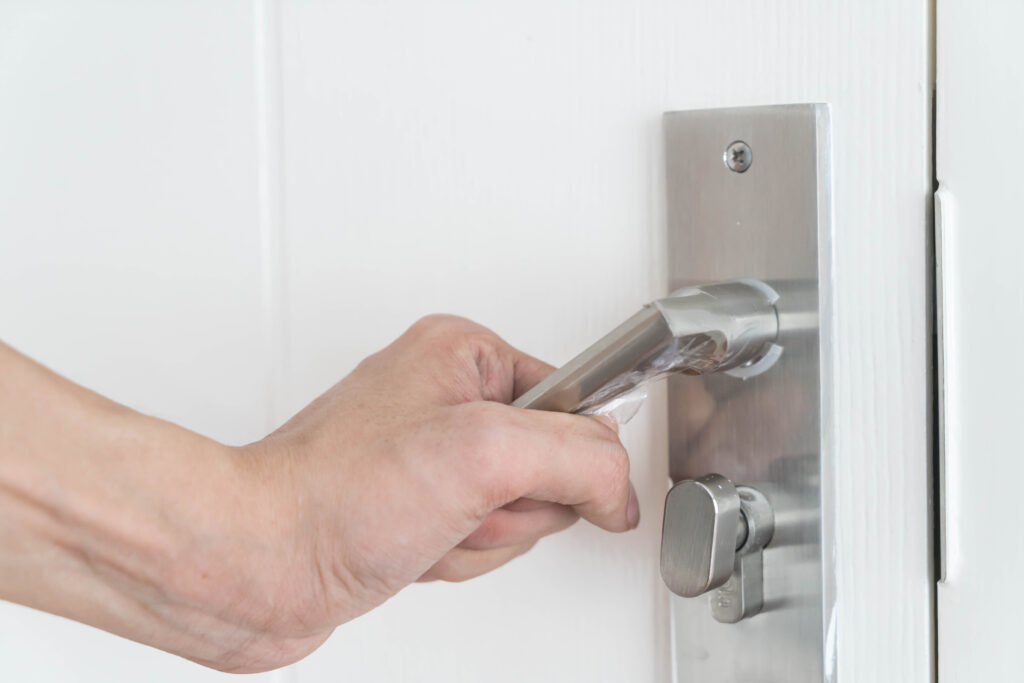 An image of a modern door handle for residential and commercial locksmith services in South Carolina and surrounding areas